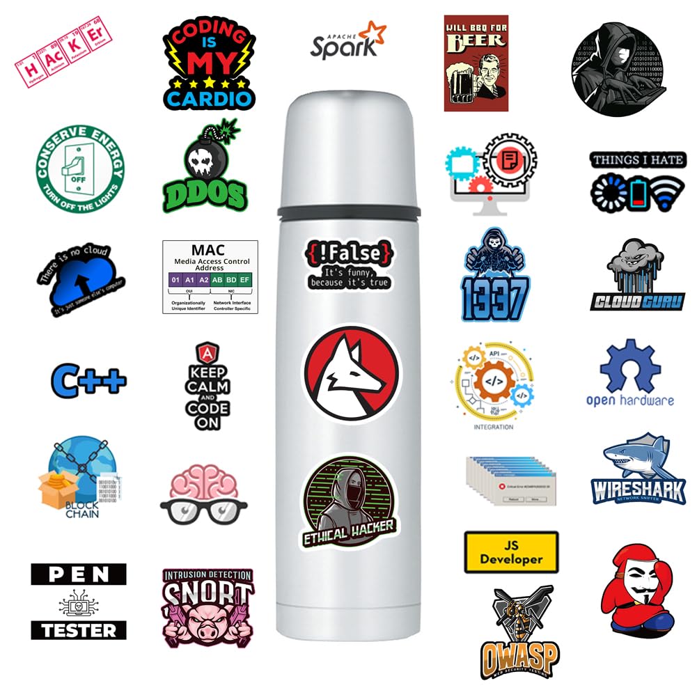 50 adesivi programmatori per valigie, bottiglie d'acqua, laptop, auto, skateboard, computer, moto, snowboard, bagagli, linguaggio di programmazione, adesivi impermeabili per adolescenti, ragazzi e