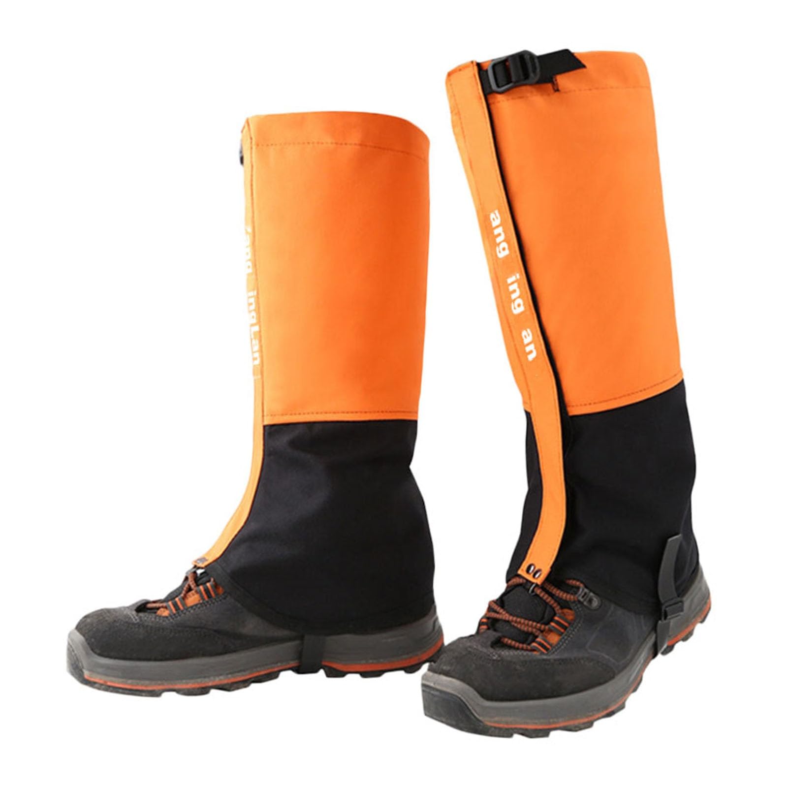 Guêtres De Jambe De Randonnée, Housse De Neige Imperméable avec Fermeture Éclair Améliorée, Guêtres De Chaussures Légères for Hommes Et Femmes, 1 Paire (Color : Orange, Size : M)