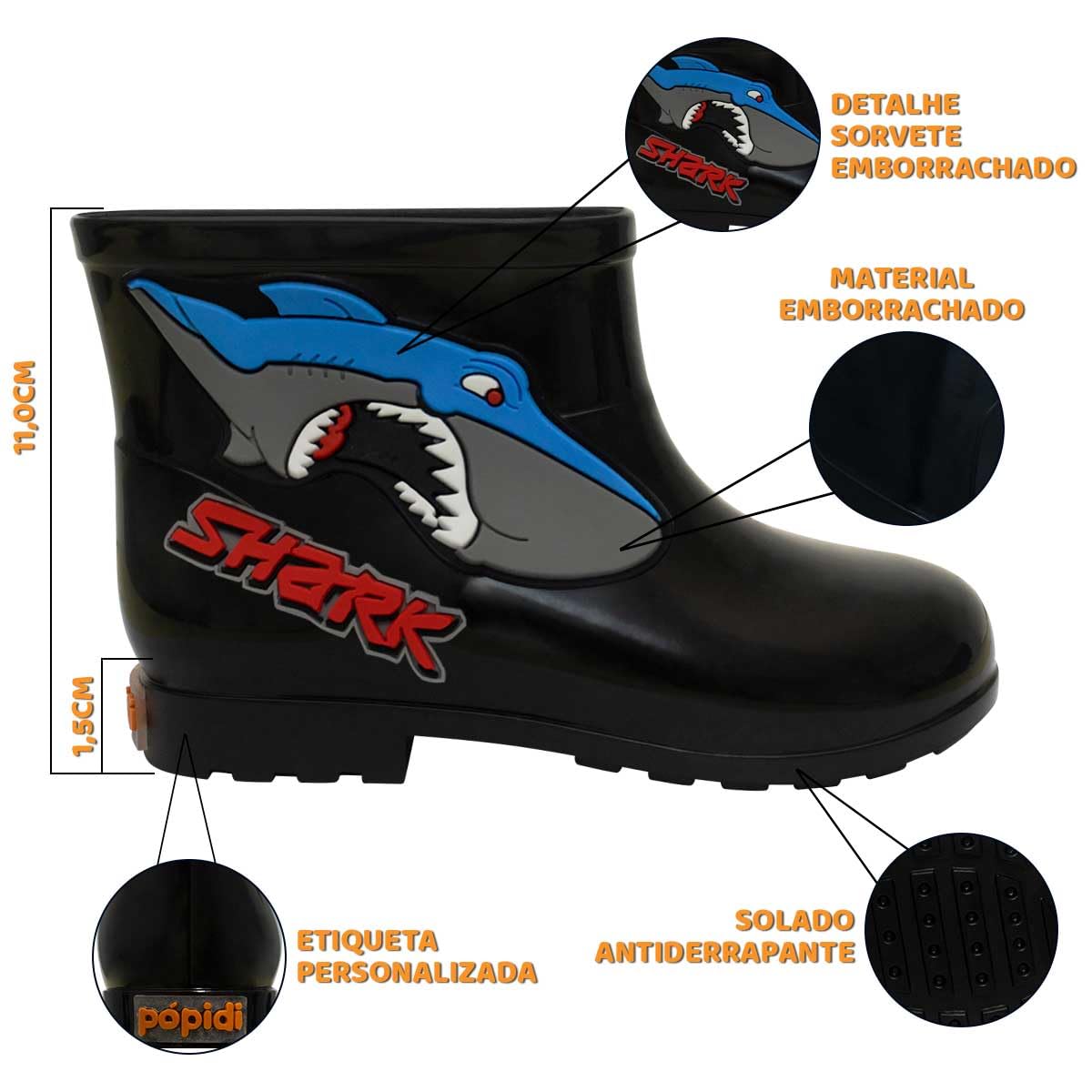 Bota Infantil Galocha Masculina Nº 21 ao 26 Botinha Menino Moda Tubarão 09.30 em promoção! Veja a oferta e mais achadinhos de Botas & Galochas Infantis 5 Hoje é o melhor dia para comprar Bota Infantil Galocha Masculina Nº 21 ao 26 Botinha Menino Moda Tubarão 09.30 com aquele preço maroto! Promoção! Aproveite a oferta! 5