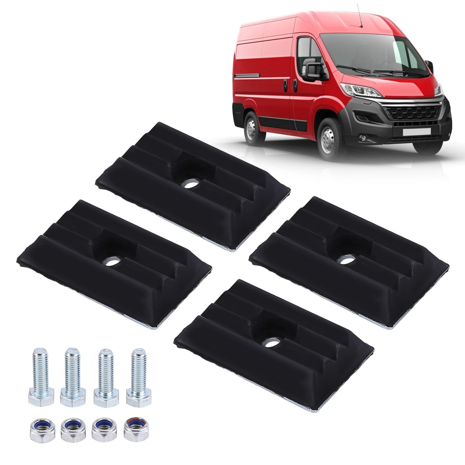 4PCS Anschlagpuffer Blattfeder Hinten für Peugeot Boxer Fiat Ducato Citroen Jumper Gummipuffer Aufhängung Zwischenplatte Blattfeder Hinterachse Gummi Platte Gummipuffer Aufhängung 1362685080
