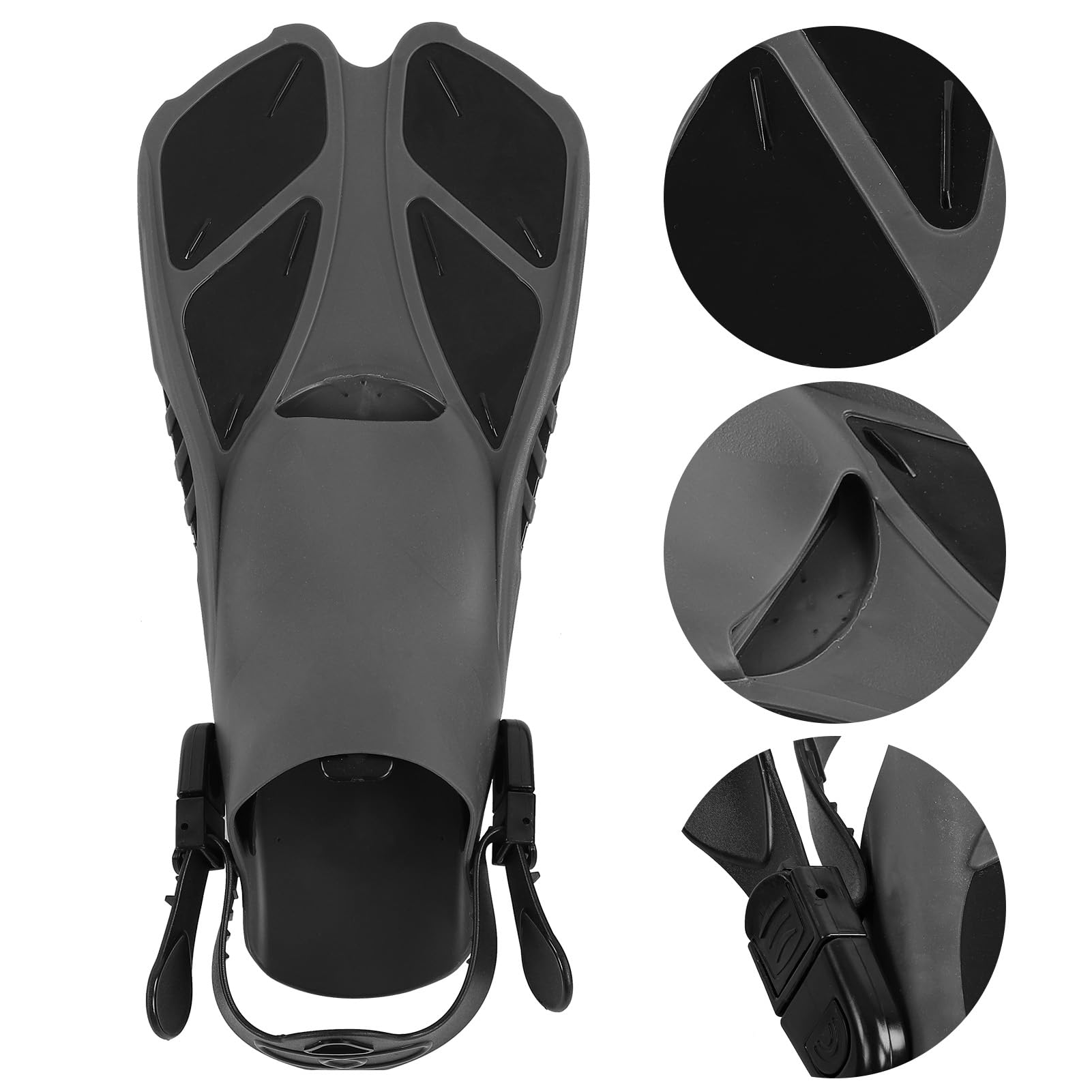 KANASI Aletas de Snorkel, Aletas largas de talón Abierto de TPR Suave Ajustable para Adultos de natación de Buceo