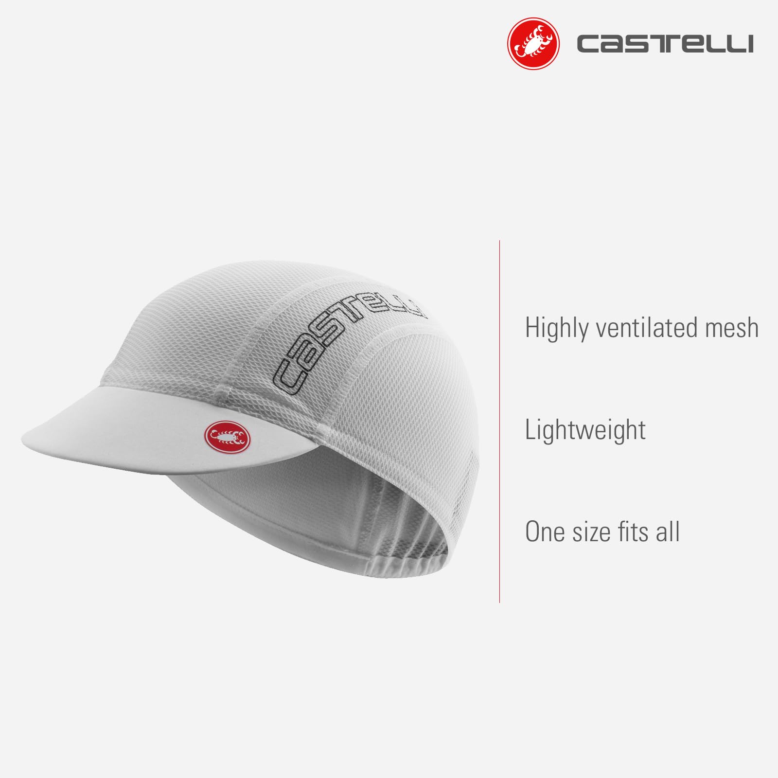 Castelli 4523032-008 A/C 2 Cycling cap White/Cool Gray Berretto Uni