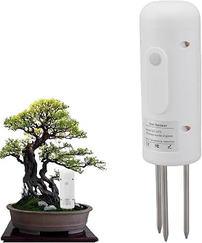 Wireless Soil Moisture Meter Sensor for Plants, Garden Soil Moisture Temperature Meter for Zigbee Gardening Potted Plant Soil Monitor
