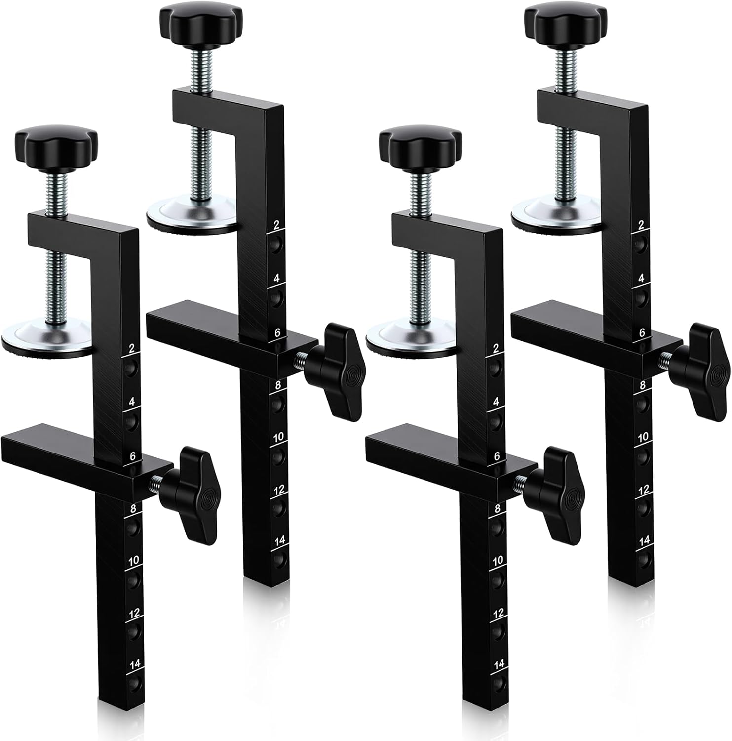 4 Pcs Large Desk C-Clamp Range of 0-5.63 Inch Heavy Duty Steel Adjustable Table Metal G-Clamp Cabinet Installation Furniture Face Frame for Fastening Welding Building Woodwork Metal Work