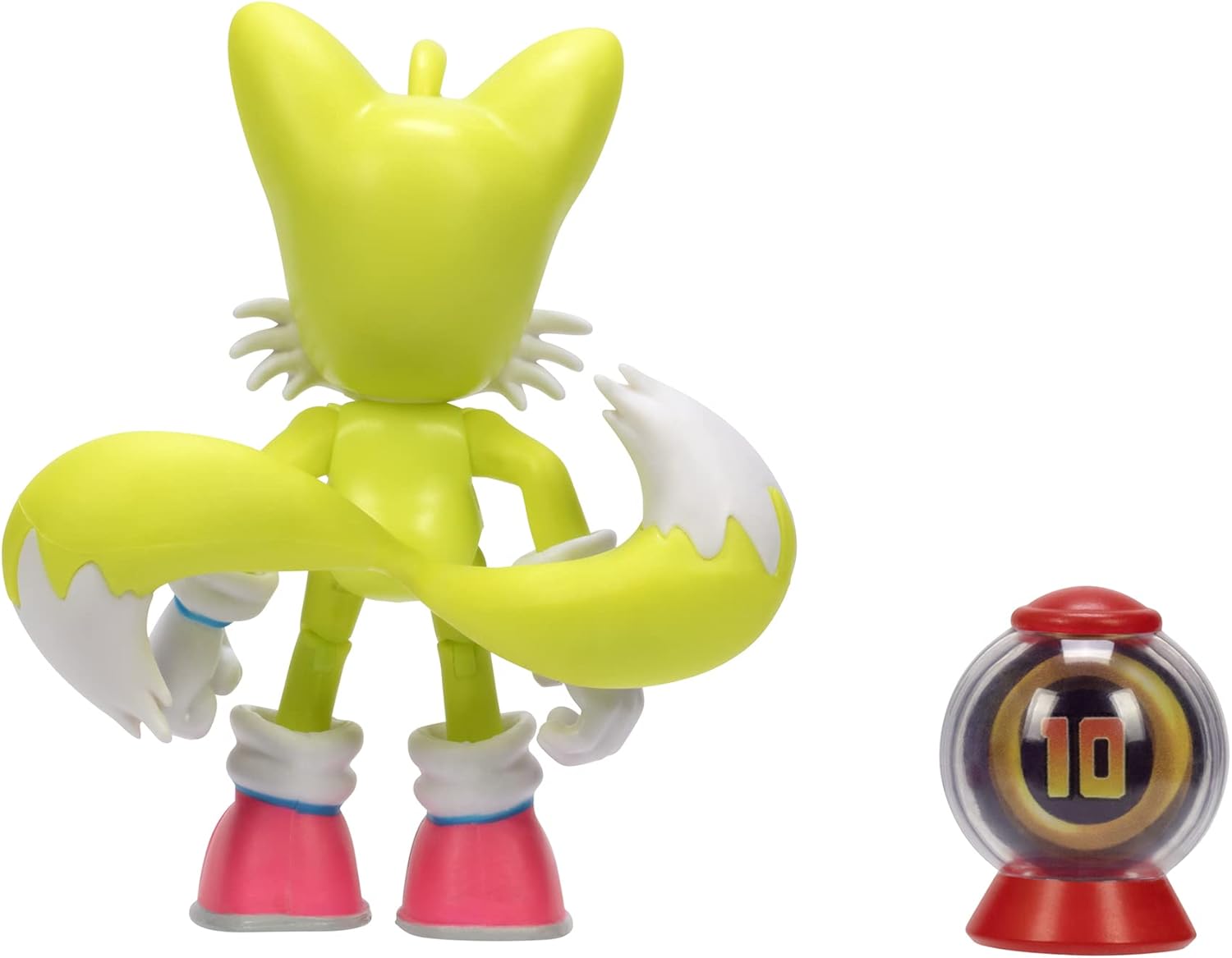 Sonic The Hedgehog 4-Inch Action Figure Modern Tails with Ring Item Box Collectible Toy