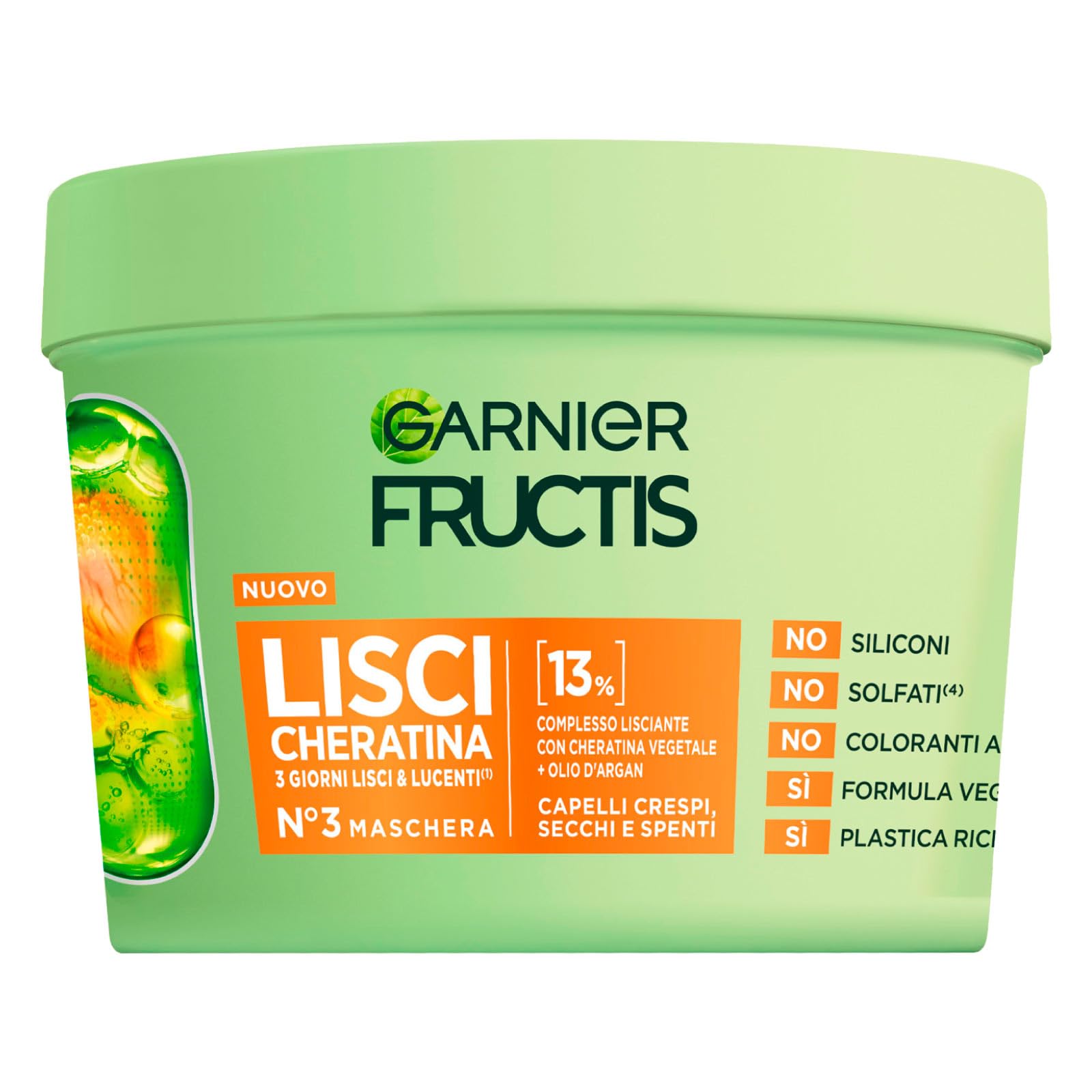 Garnier Fructis Keratin Sleek Straight Hair Kit with Shampoo 200ml + Conditioner 200ml + Mask 370ml + Heat Protector Serum Sleek & Stay 50ml for Dry Dull Frizzy Hair - Set of 4 - Image 2