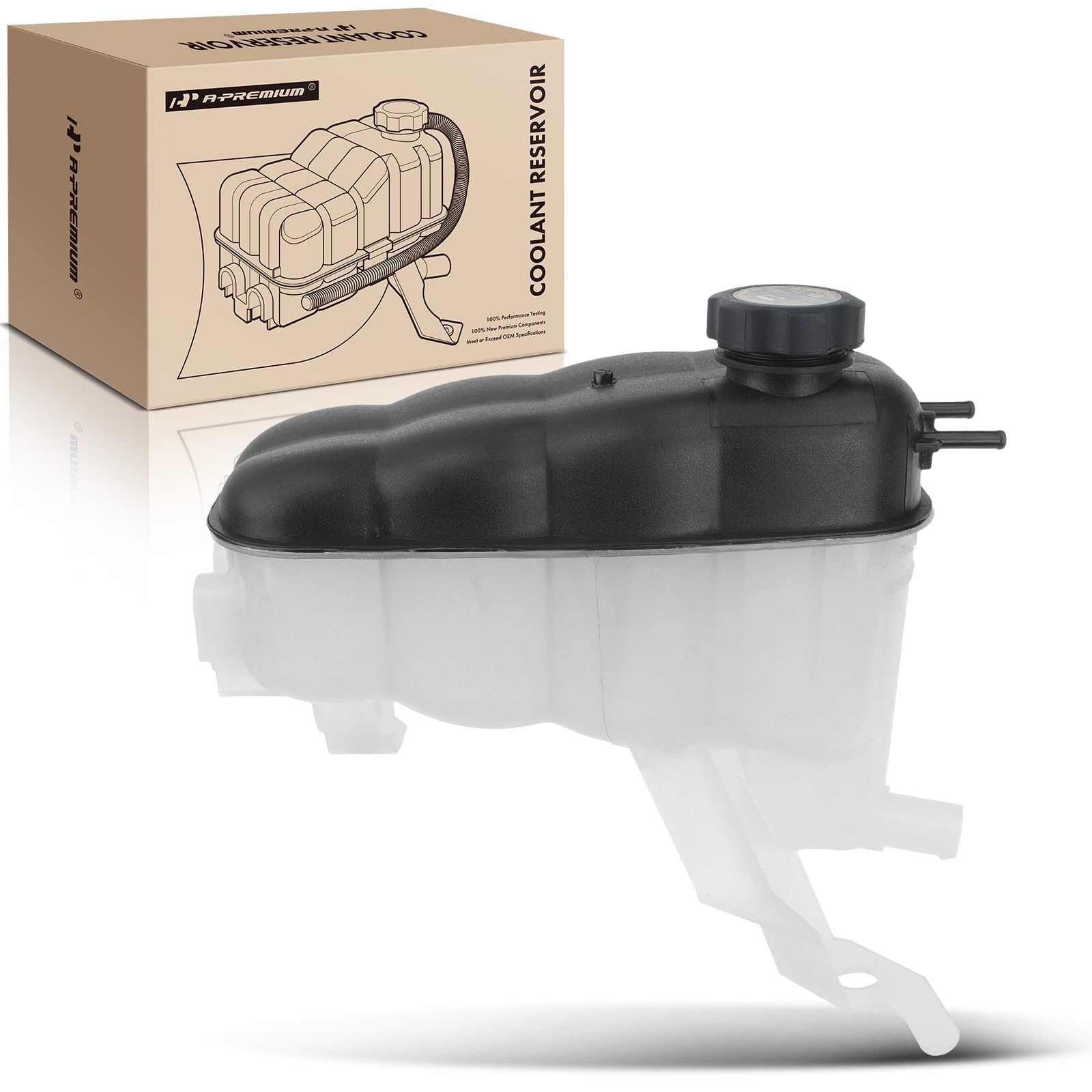 A-Premium Coolant Expansion Reservoir Tank with Cap Compatible with Chevrolet Silverado 1500 2014-2019 Tahoe GMC Sierra 1500 Yukon Cadillac Escalade