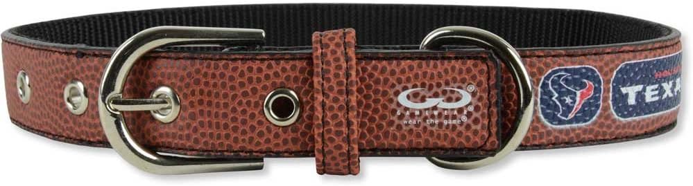 NFL Houston Texans Classic Leather Football Collar, Medium