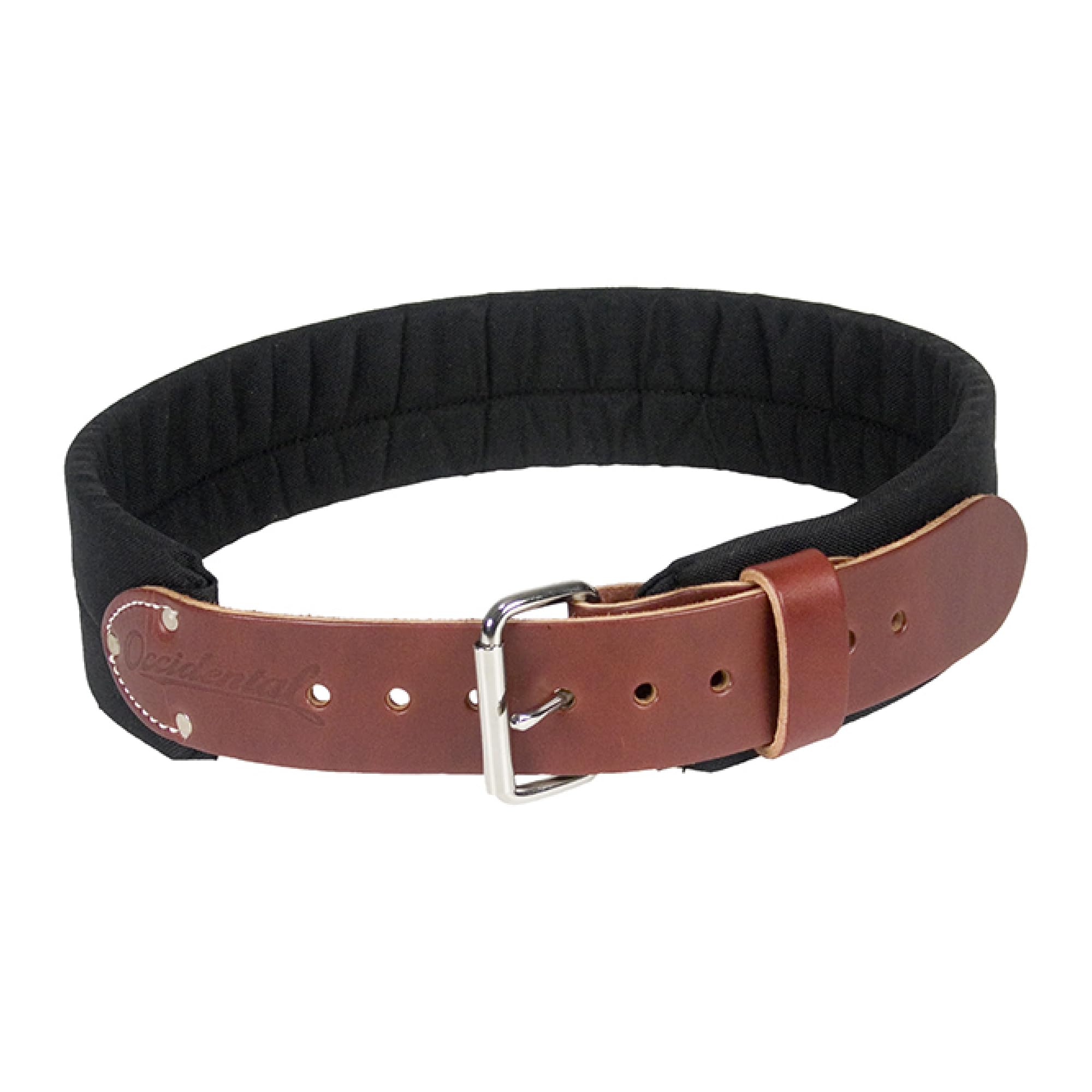Occidental Leather 3" Leather & Nylon Tool Belt - Medium - 3” Wide Padded with Steel Roller Buckle - Made in USA