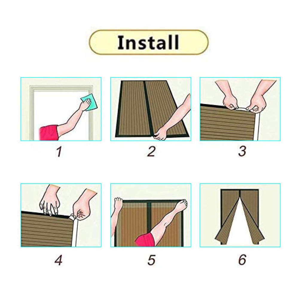 Zanzariera Magnetica Per Porte 70x205cm | Chiusura Automatica | Facile Installazione | Bianco/Nero - Foto 5