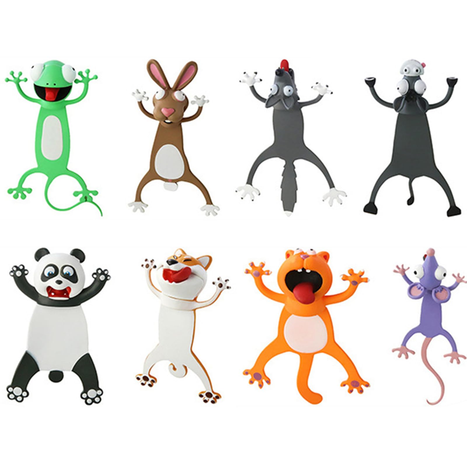 8 Stück schöne Lesezeichen, lustiges 3D-Cartoon-Lesezeichen, Tiere für Studenten, Büro, Schreibwaren, kreatives Geschenk, ideal für Jungen und Mädchen
