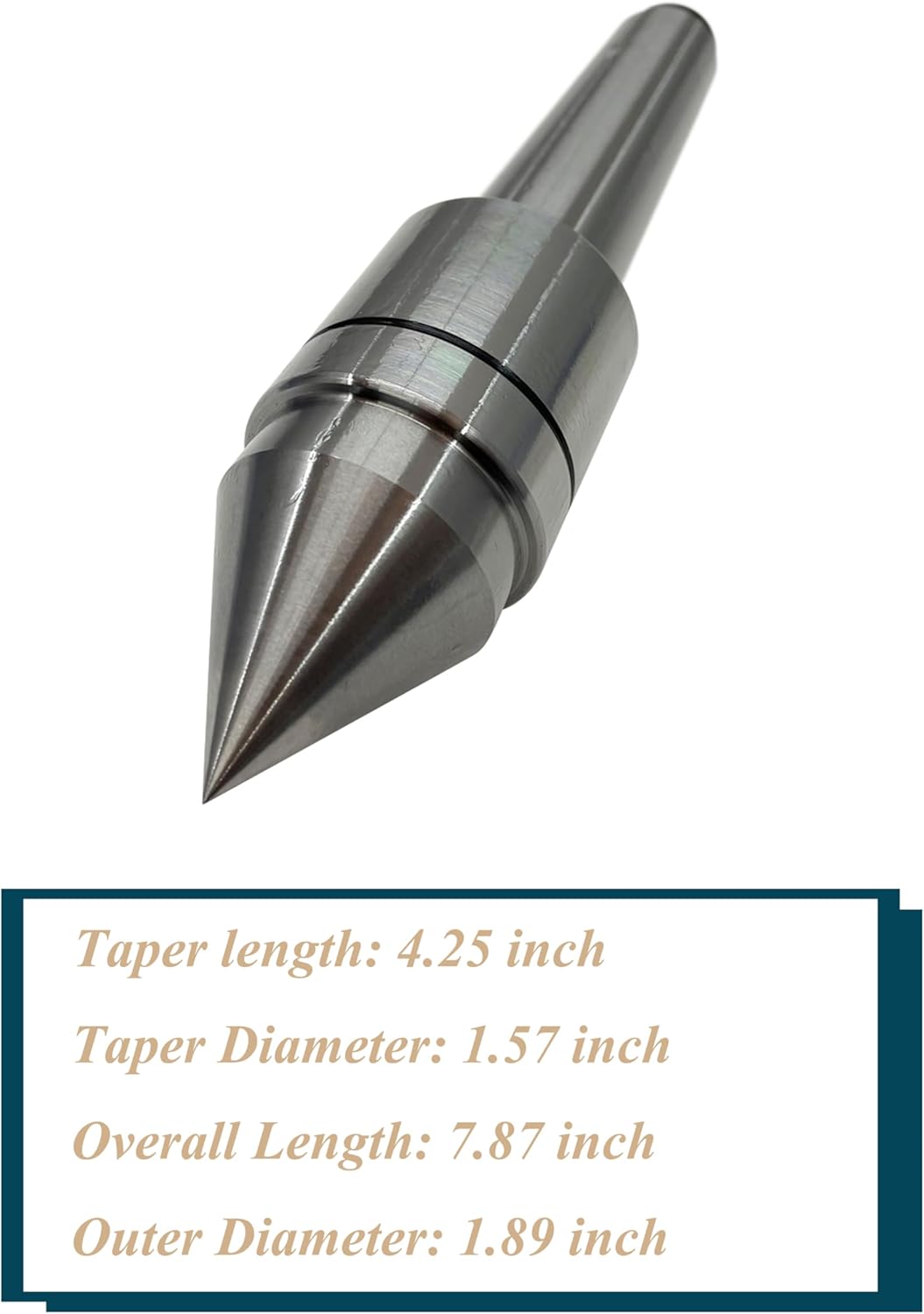 Rotary Live Center with 3 Bearings Waterproof Design for Machining Tools 4.25inch Taper Length