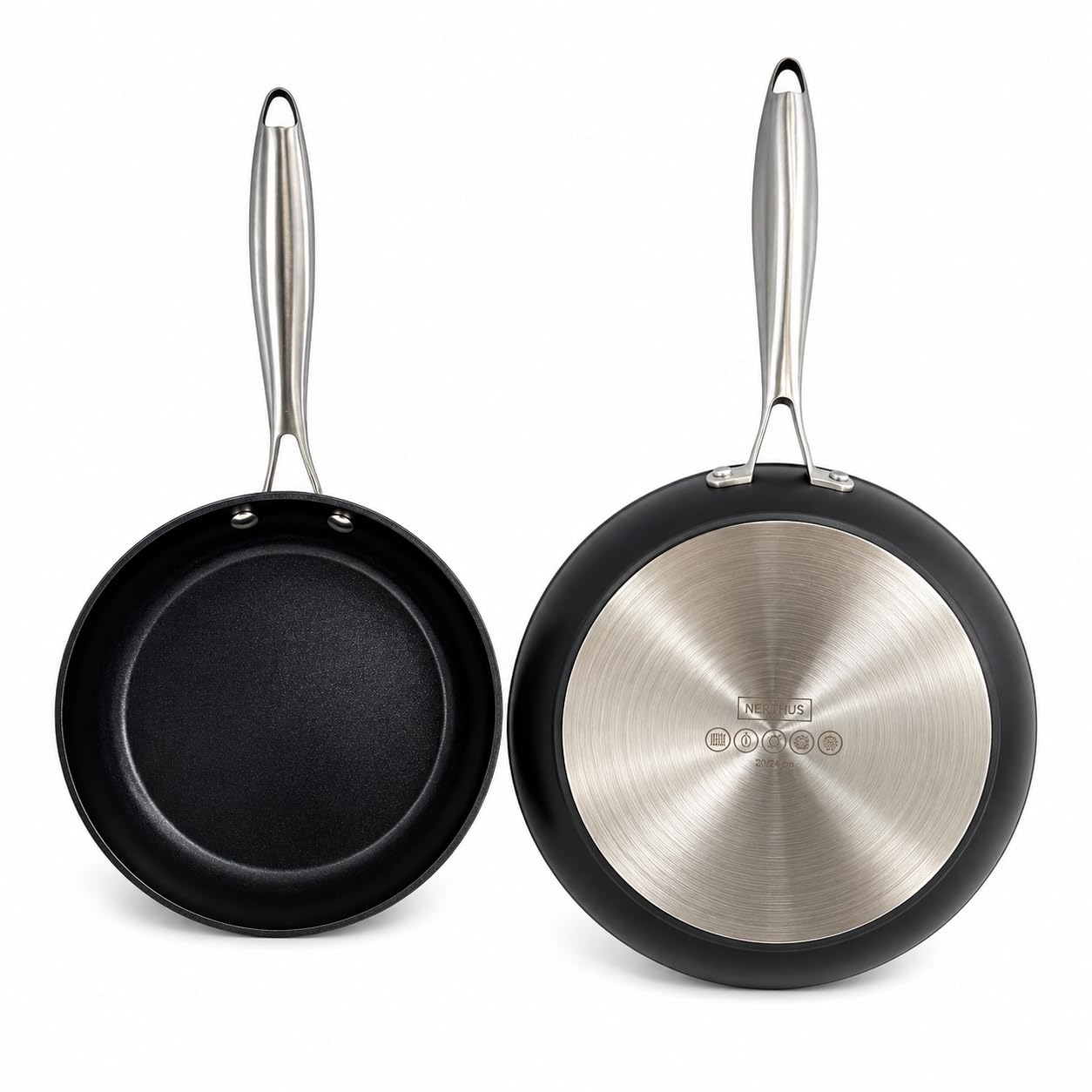 Poêles antiadhésives en céramique Nerthus 24/28 cm tous feux
