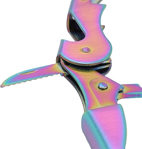 Miniatura 6 de MSUIINT Sacacorchos de acero inoxidable, sacacorchos de caballito de mar de acero inoxidable, extracción de corcho con doble bisagra para descorchar