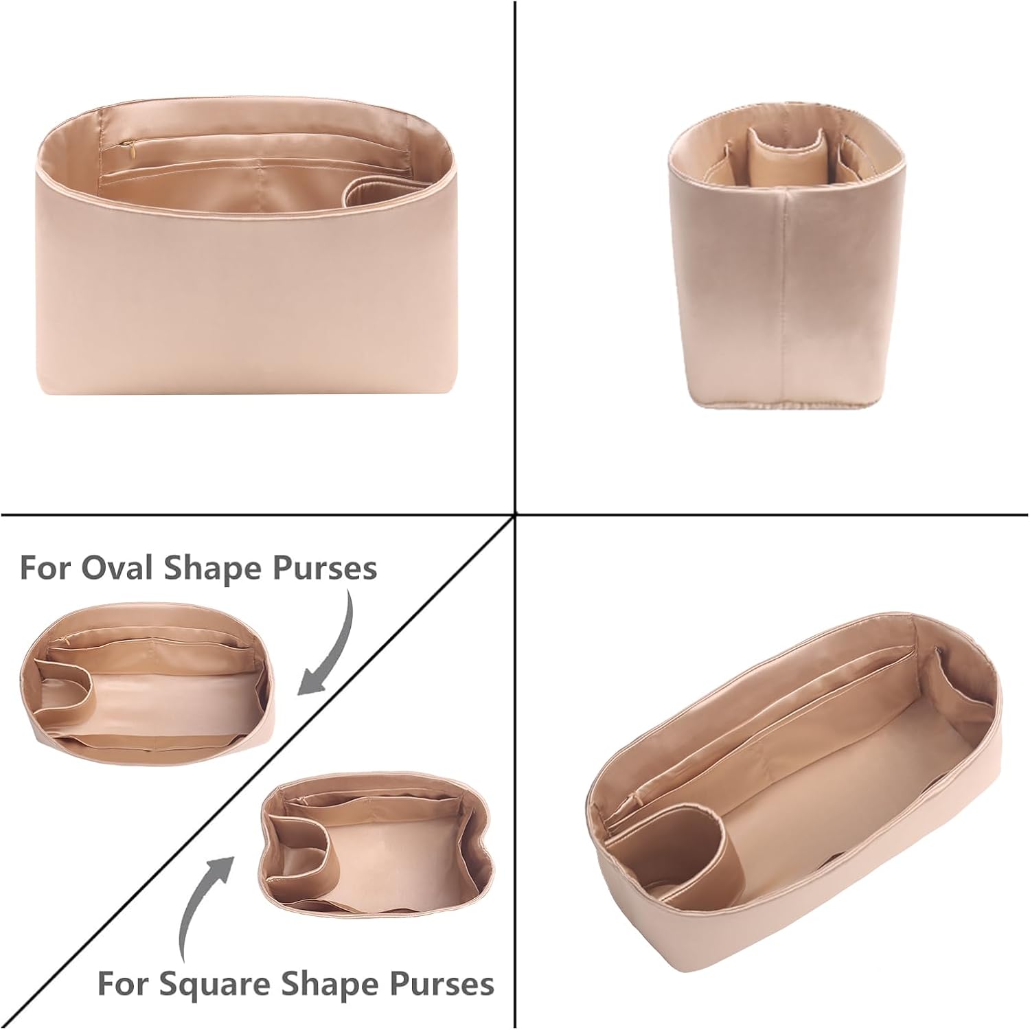 Purse Organizer Insert For Handbags, Tote Bag Organizer Insert, Silk Smooth Bag Organizer with Bottle Holder,Bag Organizer for Speedy,Neverfull,ONTHEGO,Artsy etc,4 Sizes - Image 6