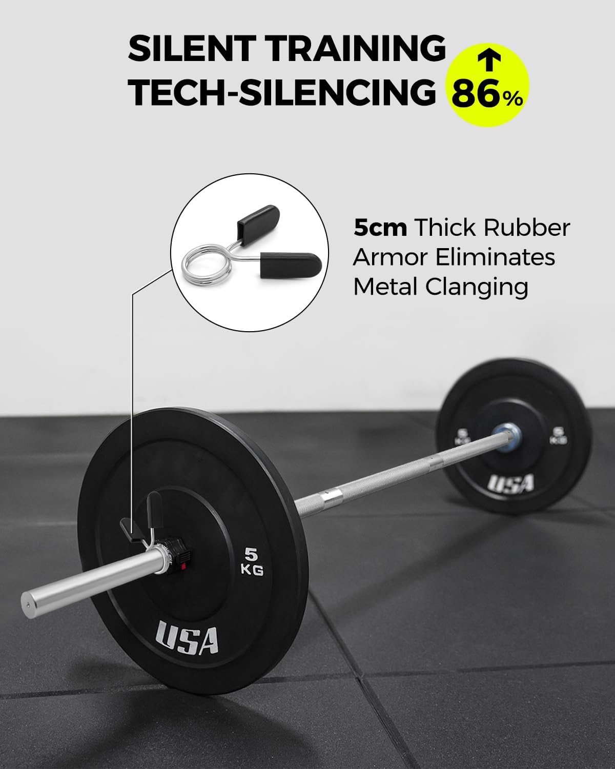 DASKING 4ft/4.9ft Barbell, 1-Inch Standard Detachable Bar, Portable Strength Training Bar for Weightlifting, Squat, Bench Press, Home Gym, 450LBS, Includes Silent Collars