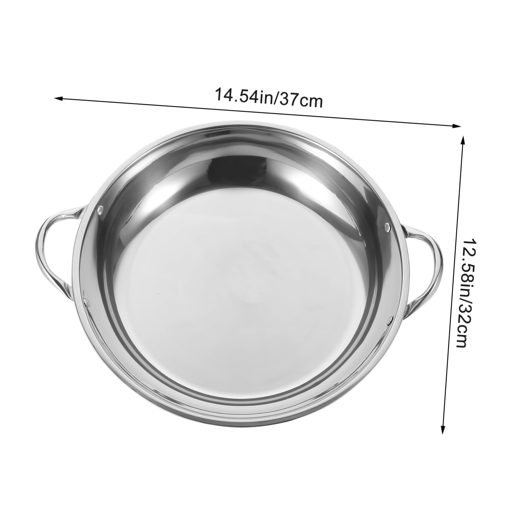 SUPVOX Stainless Steel Pot Anti-Overflow Two Handle Wok Cooking Pan for Camping Home Use