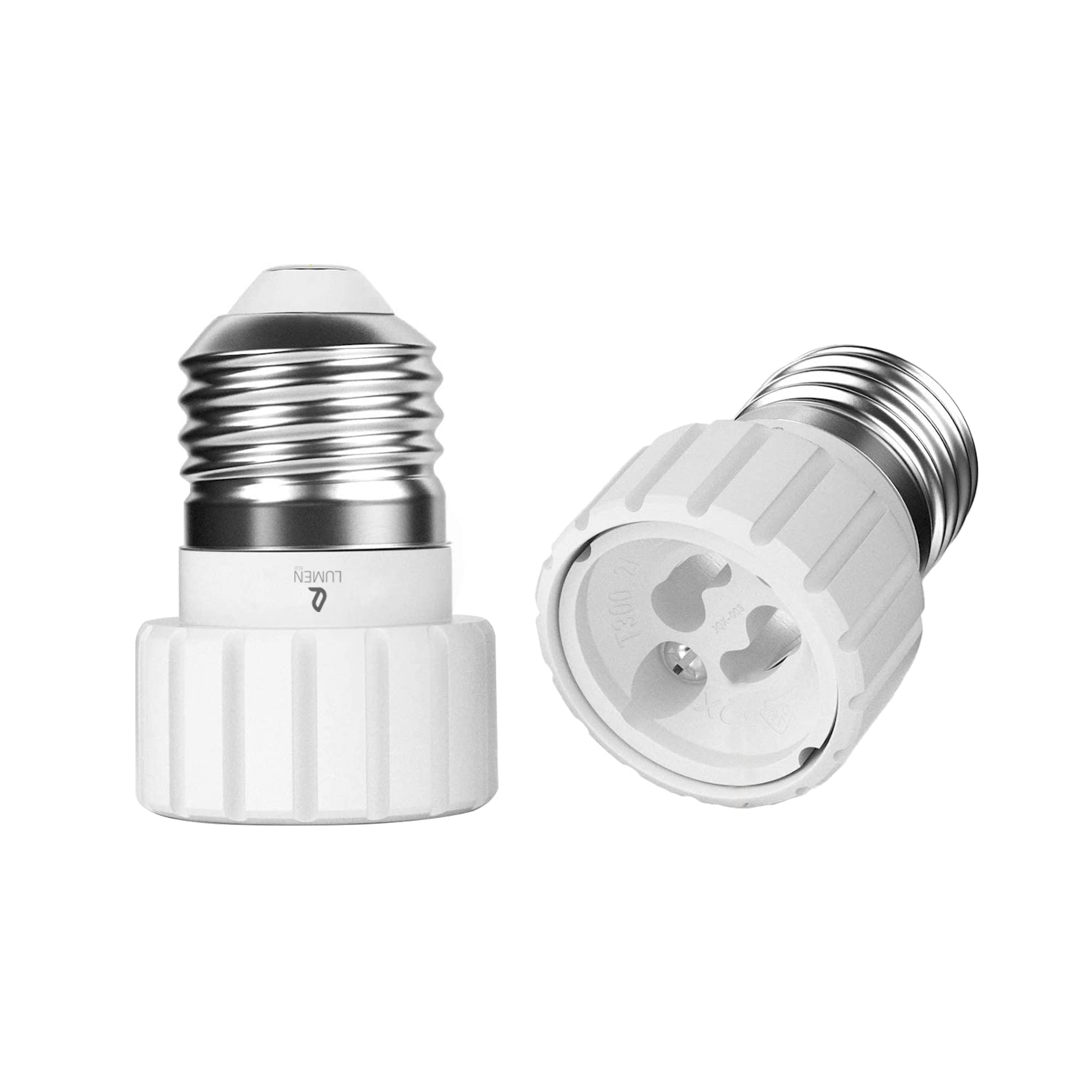 Lumeneco Silver Light Bulb Adaptor, Lamp Converter Holder (Edison Screw To Gu10)