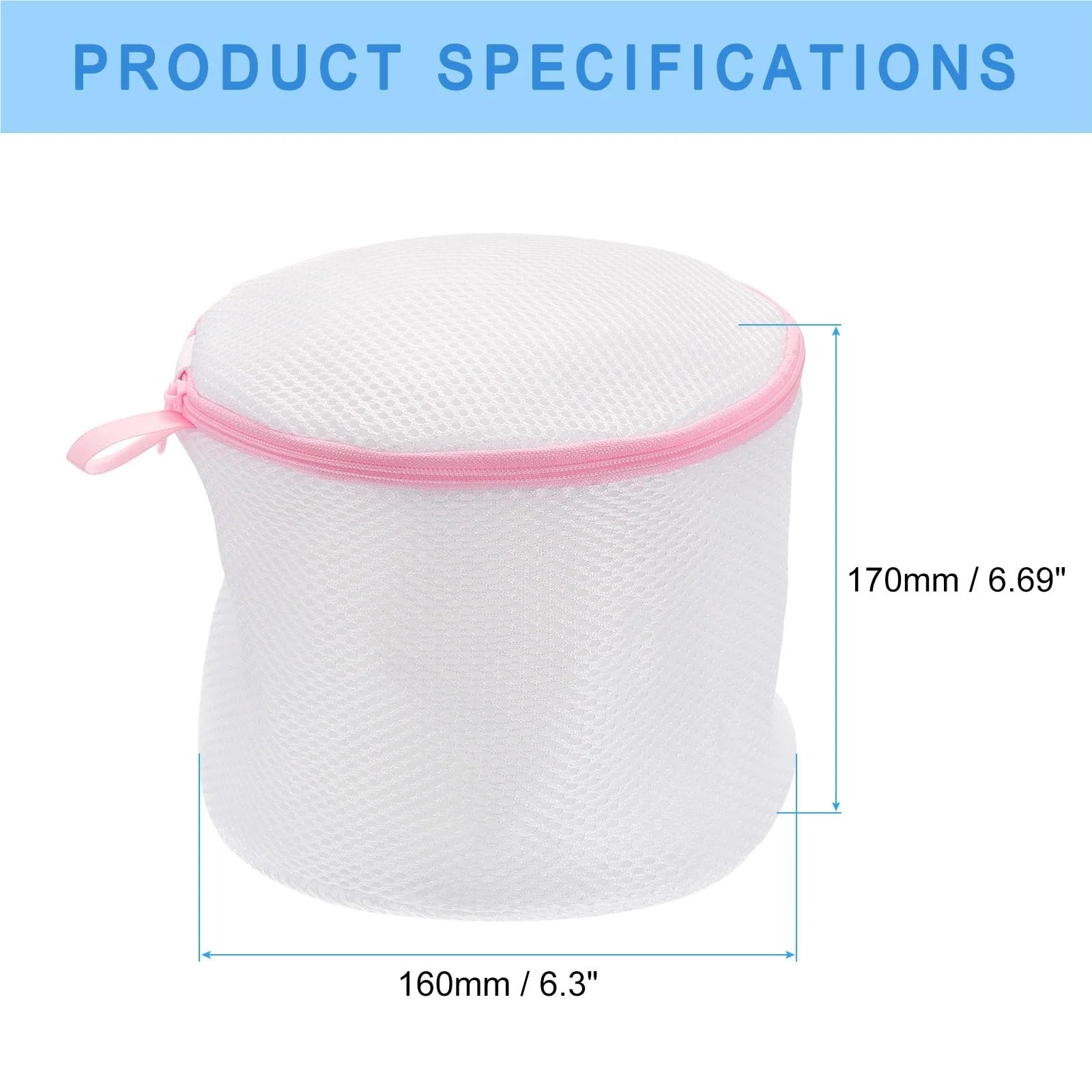 2/4 Stück BH-Waschbeutel, zylinderförmig, aus Netzgewebe, for die Waschmaschine, for Waschen von empfindlicher Kleidung wie Socken und Unterwäsche, rosa/grau für Pullover, Hemden(4pcs Pink)