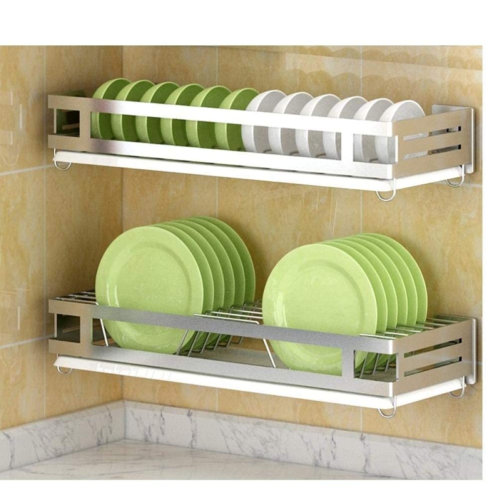 Égouttoir à vaisselle antirouille, support à couverts, support de cuisine, égouttoir à vaisselle mural sans clous en acier inoxydable 304, égouttoir, support de rangement pour assiettes, égouttoir à