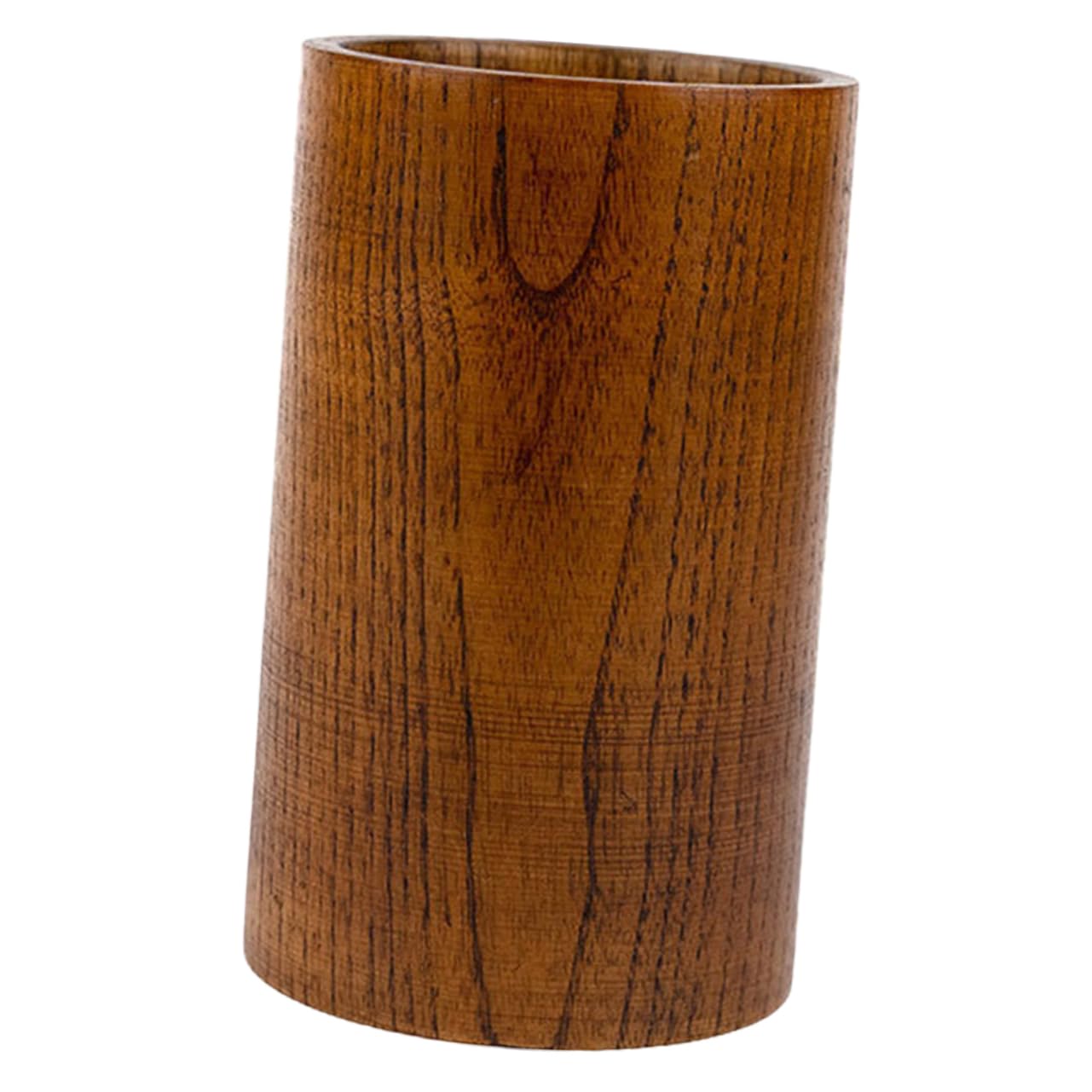 SOLUSTRE Natural Wooden Chopstick Organizer Elegant Kitchen Utensil Holder for Cutlery Pens Compact Design Stylish Storage for Countertop Clutter