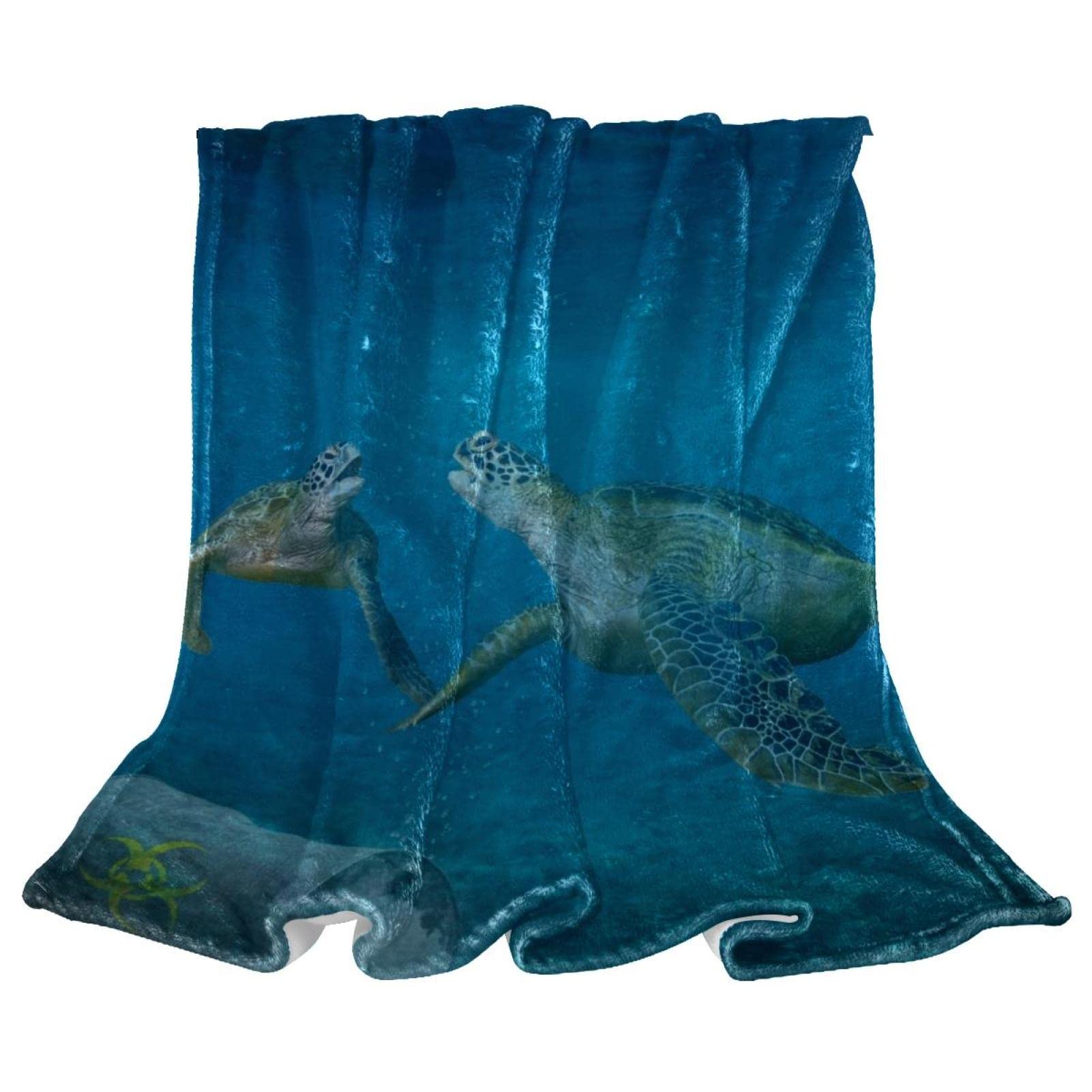 Couverture polaire tortue de mer plaid peluche doux jeté de canapé