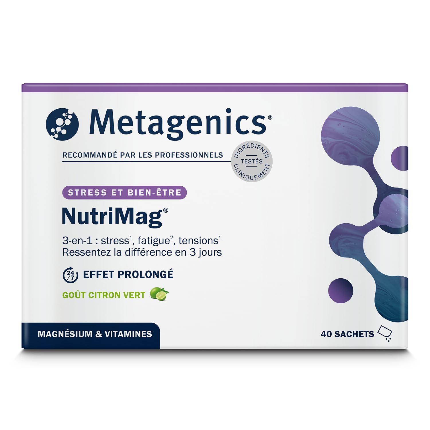Metagenics NutriMag - Complément en Magnésium pour le Stress, la Fatigue & l’Éne