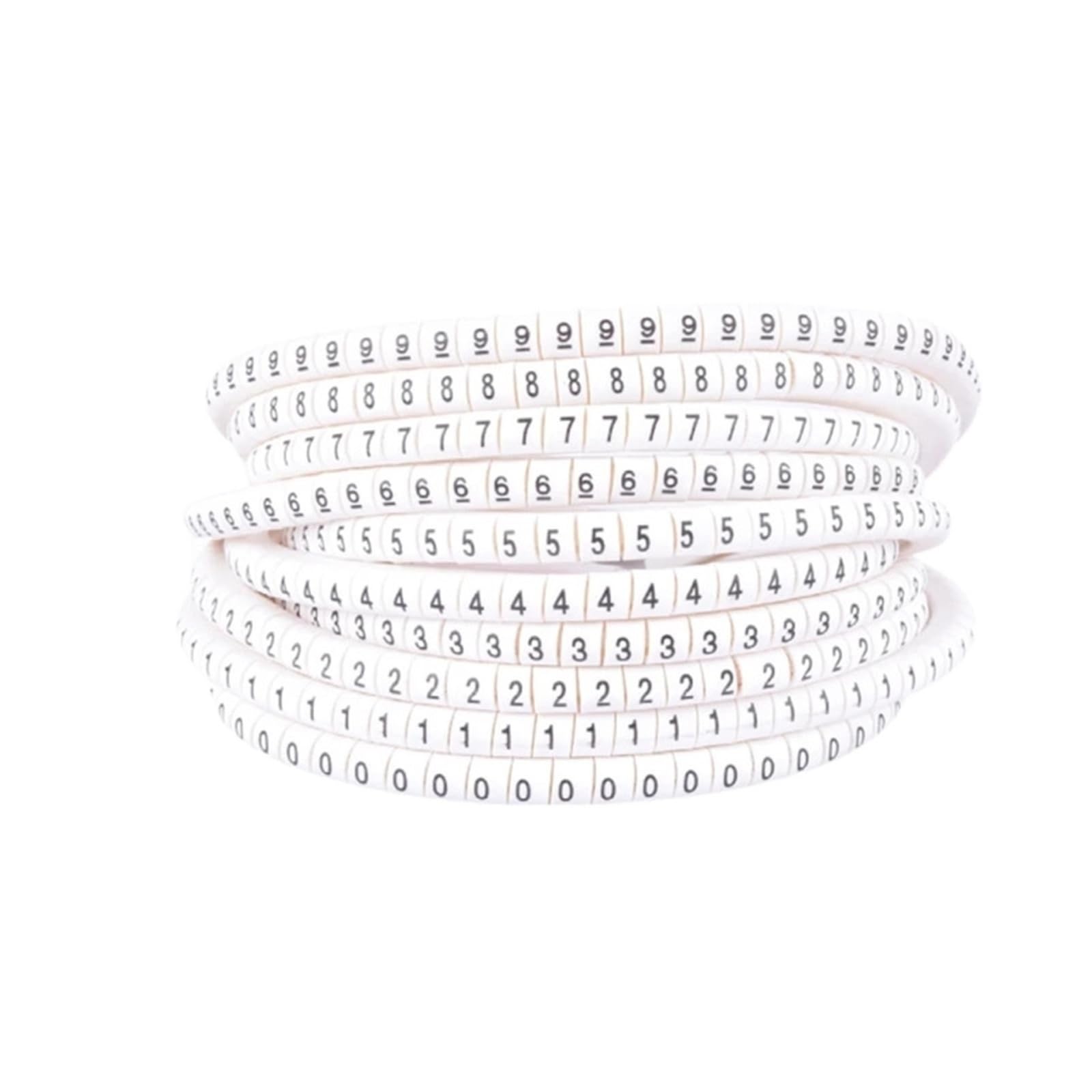 Mzsklw Ec-1(500Pcs)White Cable Marking 500Pcs Ec-0/1/2/3 Cable Wire Marker 0 To 9 For Cable Size 1.5/2.5/4.0/6.0 Sqmm Colored Number Tube Cable Markers Label Marking Cable Wire Marker(Ec-1(500Pcs) White)