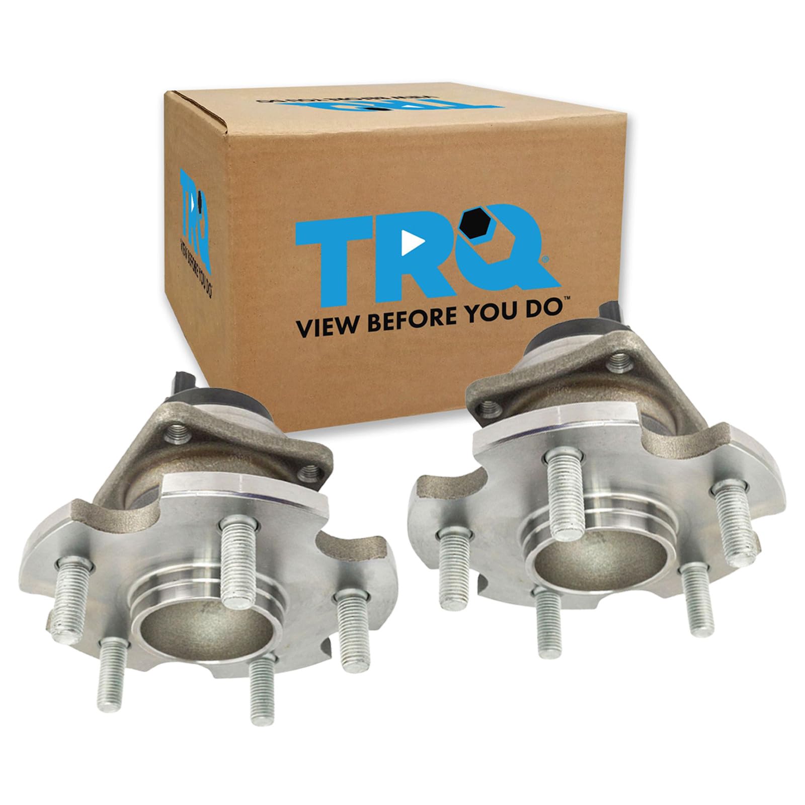 TRQ Rear Left and Right Wheel Bearing and Hub Assembly Set 2 Piece