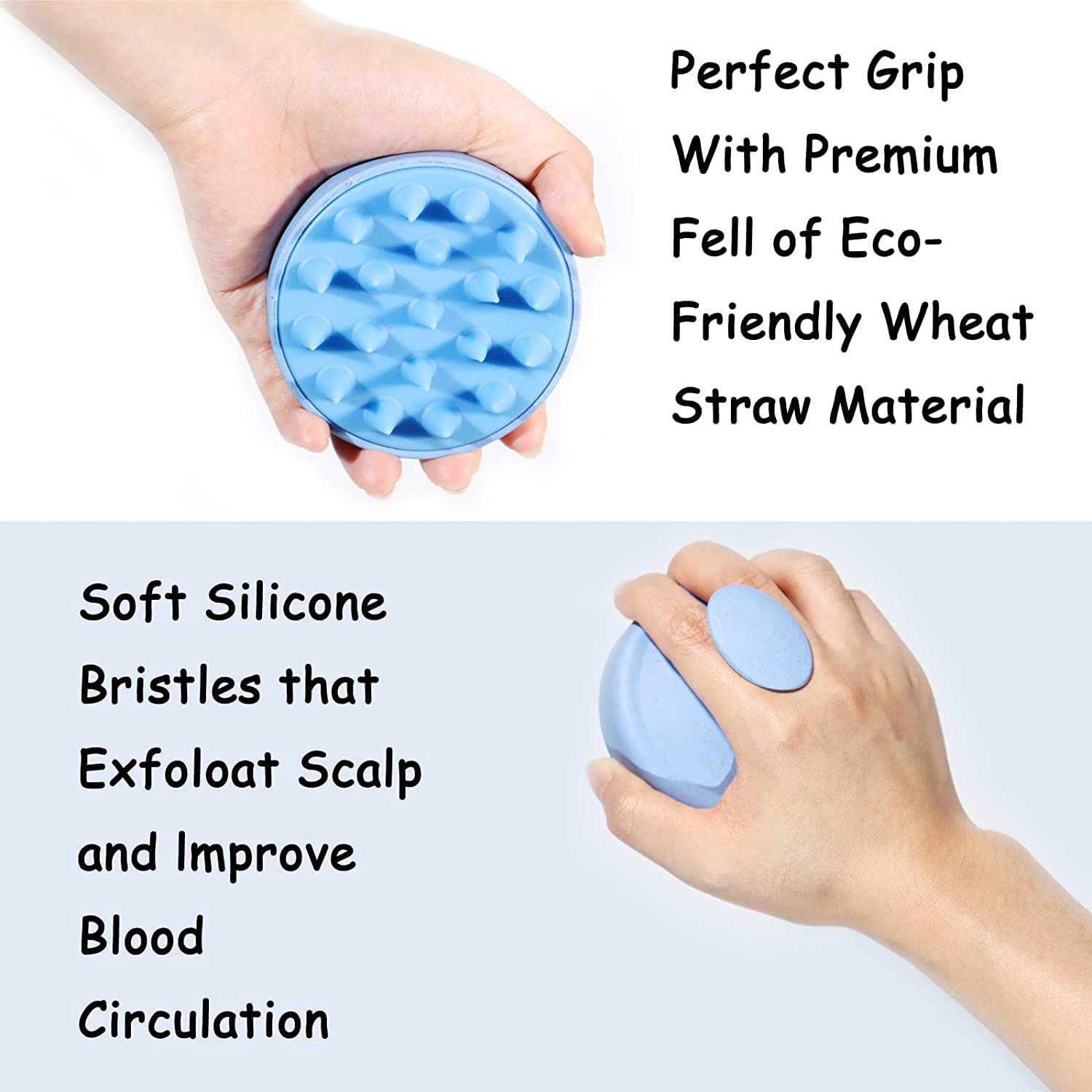 RENESMEE Manual Scalp Head Massage Shampoo Brush - Eco -Friendly, Hair Scalp Scrubber, Exfoliator with soft silicon bristles | Russian removal, prevents hair loss (blue) RENESMEE Manual Scalp Head Massage Shampoo Brush - Eco -Friendly, Hair Scalp Scrubber, Exfoliator with soft silicon bristles | Russian removal, prevents hair loss (blue)