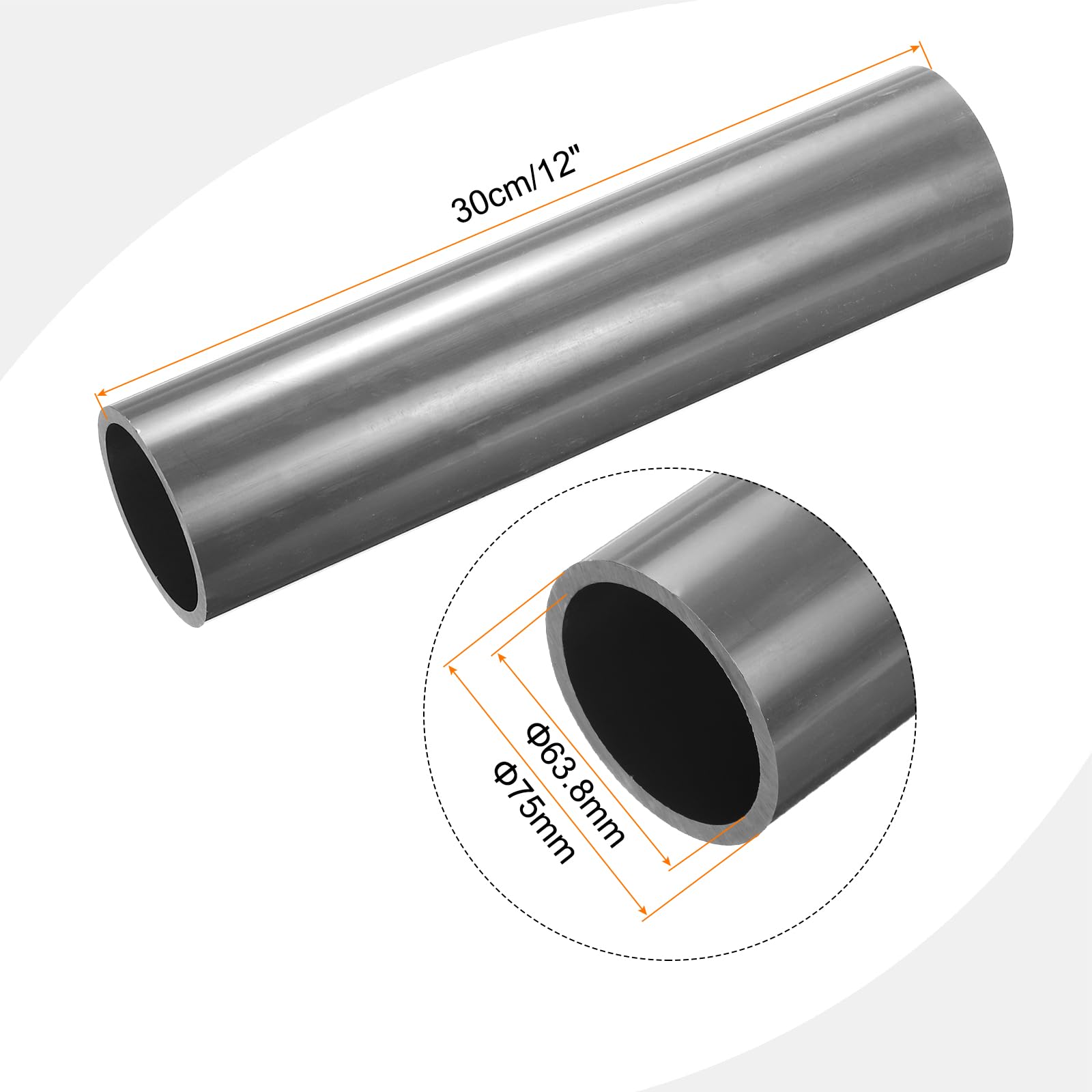 Produktbild von QUARKZMAN Klares PC-Rohr 60mm ID X 63mm OD X 305mm Länge – Stabil, Transparent & Vielseitig