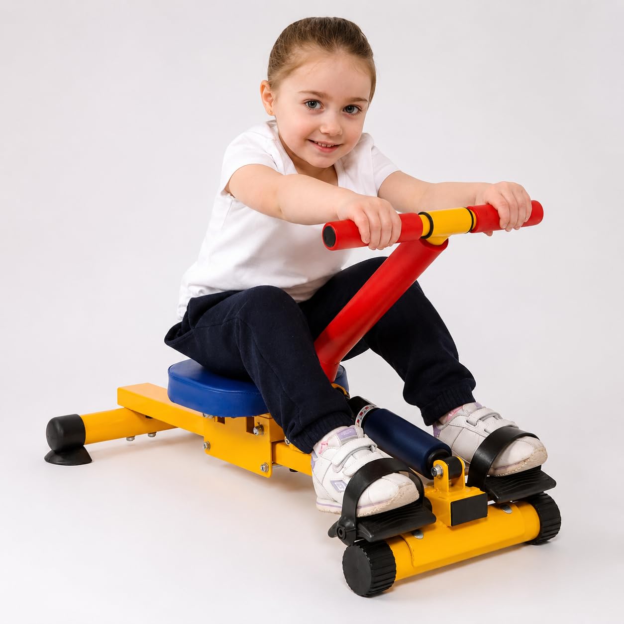Máquina de remo de resistencia hidráulica, remo multigimnasio con diseño de monorraíl para fitness en casa, ideal para niños y niñas, equipo compacto de entrenamiento en interiores
