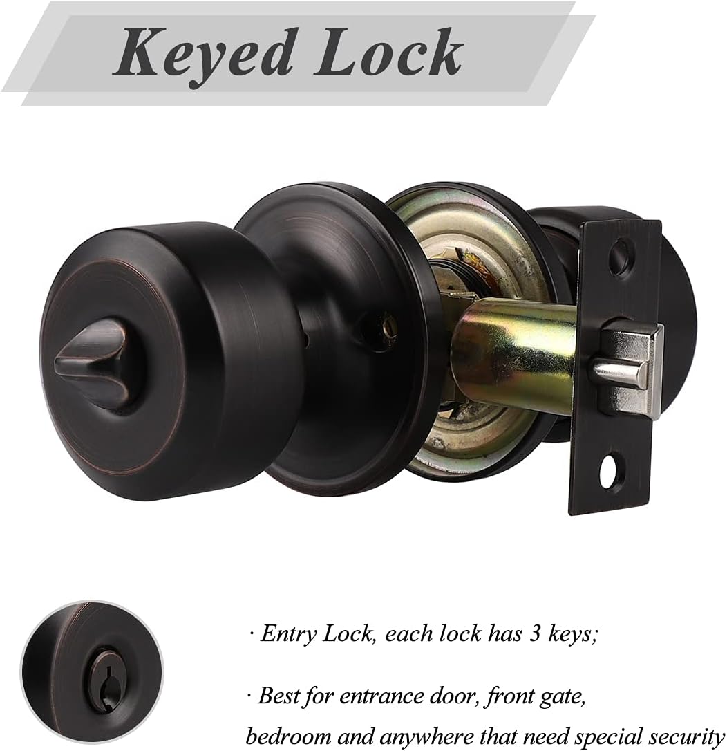 Gеt Dіѕсоunt 70% Prісе Probrico (4 Pack) Entrance Locks for Doors, Keyed Alike Door Knobs in Oil Rubbed Bronze, Entry Levers Combo Pack, Contemporary Style