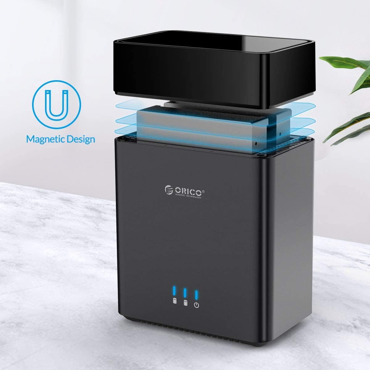 Best Seller ORICO 2Bay Hard Drive Enclosure USB3.0 to SATA 3.5inch Enclosure Magnetic Tool-Free External HDD SSD Enclosure Storage Case Built-in Fan for Data Backup, NAS Expansion Up to 36TB(2x16) - DS200U3