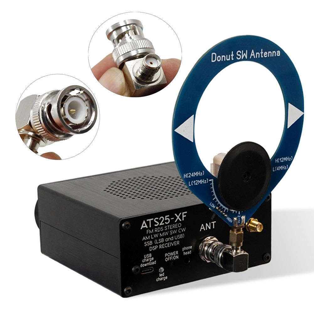 ATS25-XF Si4732-A10 V4.2 Tragbares Radio mit AM/FM-, CW-, FT8-, RTTY-, PSK- und Hell-Dekodierungsfunktion, WLAN, FM, LW, AM, SSB, RDS, DSP-Vollbandempfänger mit 2 Donut-Antennen