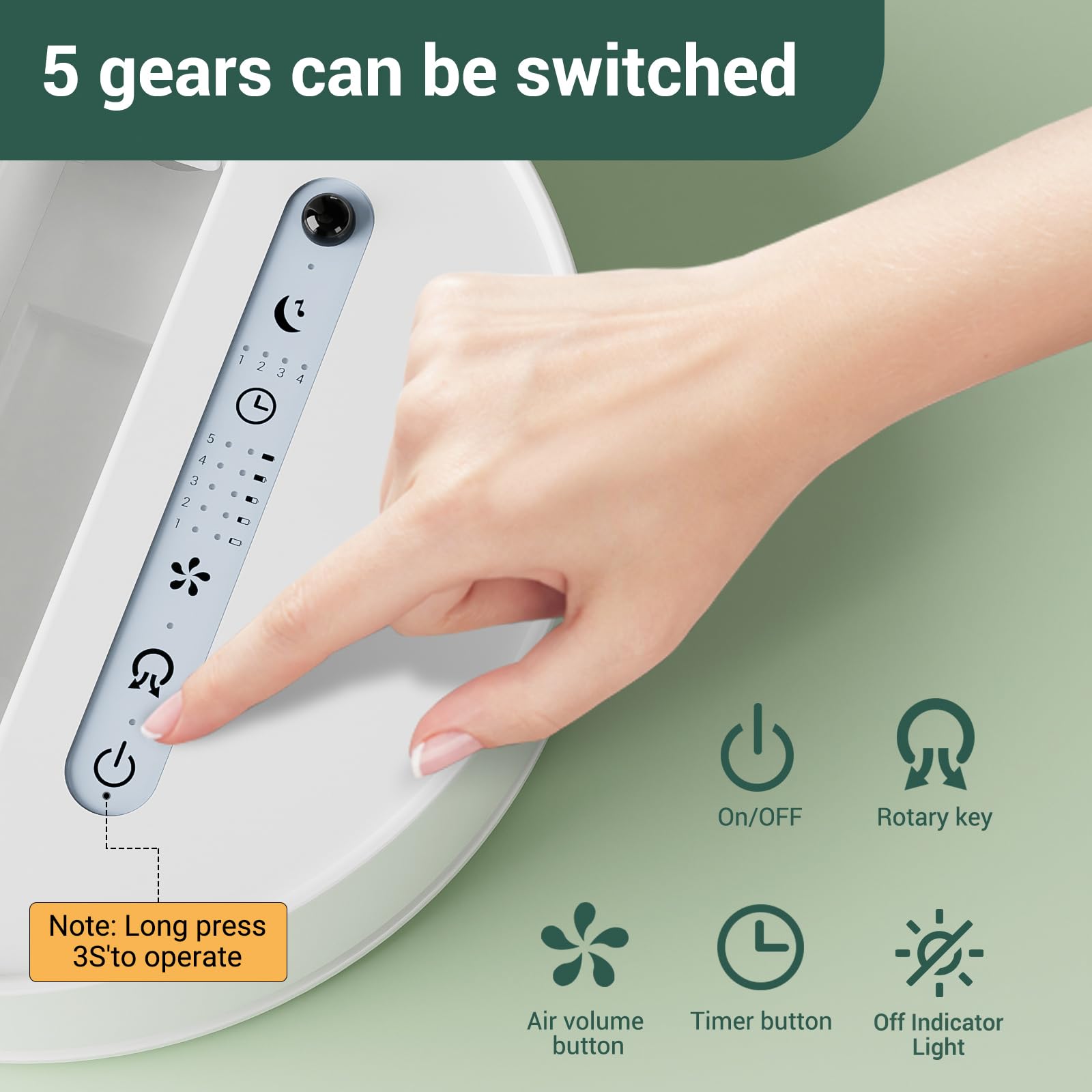 Marchpower Ventilateur Silencieux Portable Pliable Réglable Ø10''/25CM Ventilateur sur Pied Télécommande 5 Vitesses Ventilateur de Table 7200mAh Batterie Rechargeable avec Sac Blanc