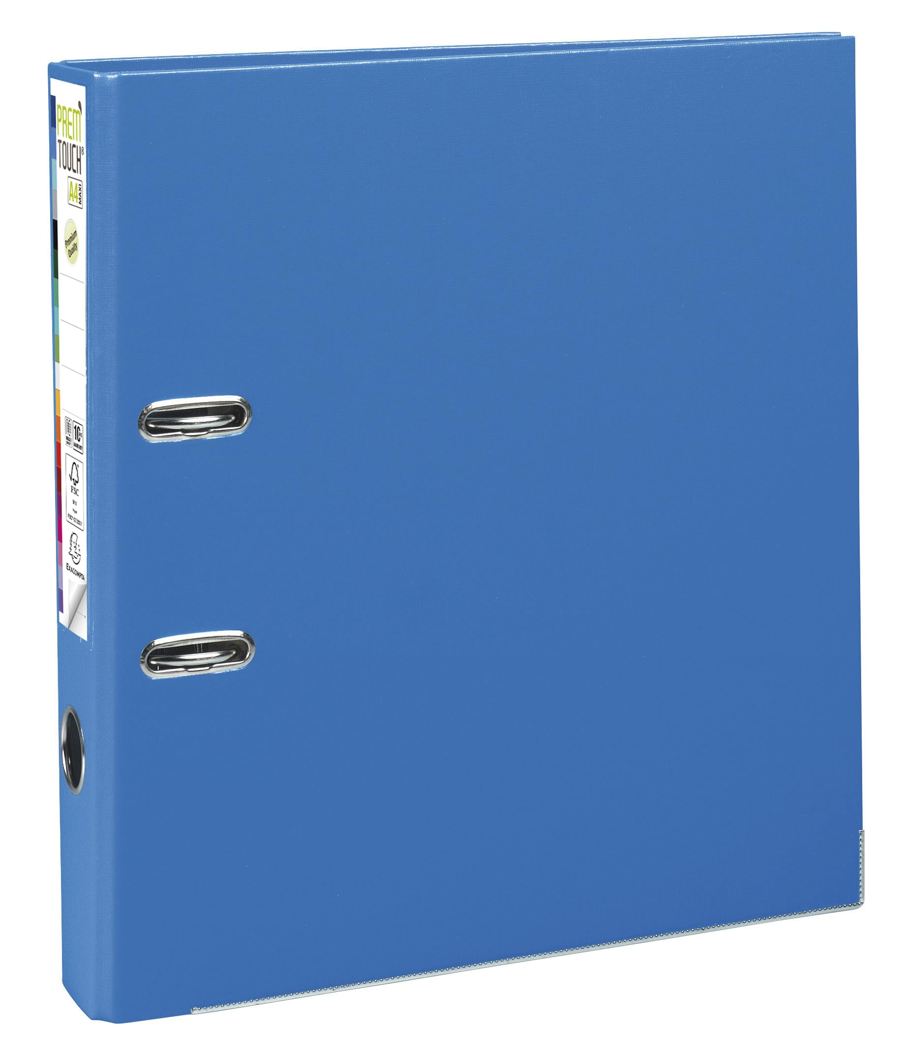 Exacompta 53142E 10er Pack Premium Kunststoff-Ordner Prem´Touch. 5 cm schmal DIN A4 MAXI Ringordner Aktenordner Briefordner Büroordner Plastikordner Schlitzordner blau