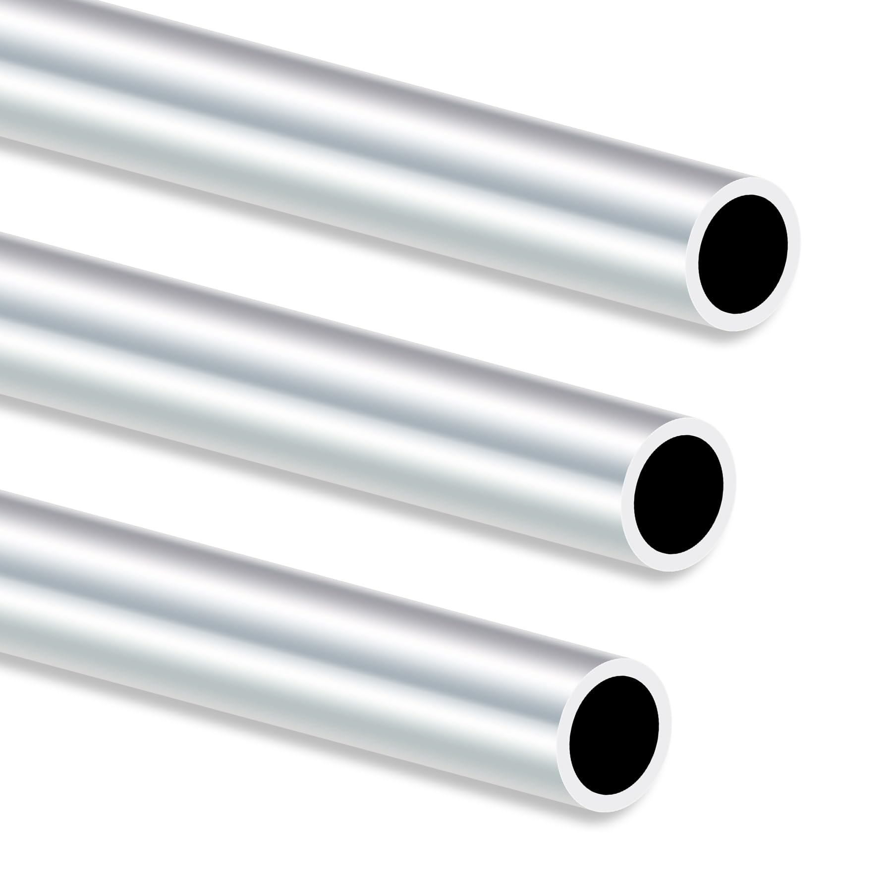 iMeistek 6063 Aluminium Round Tube, 250mm Length 18mm OD 14mm ID Seamless Straight Round Tubing for Industrial, Decorative, Architectural (3PCS)