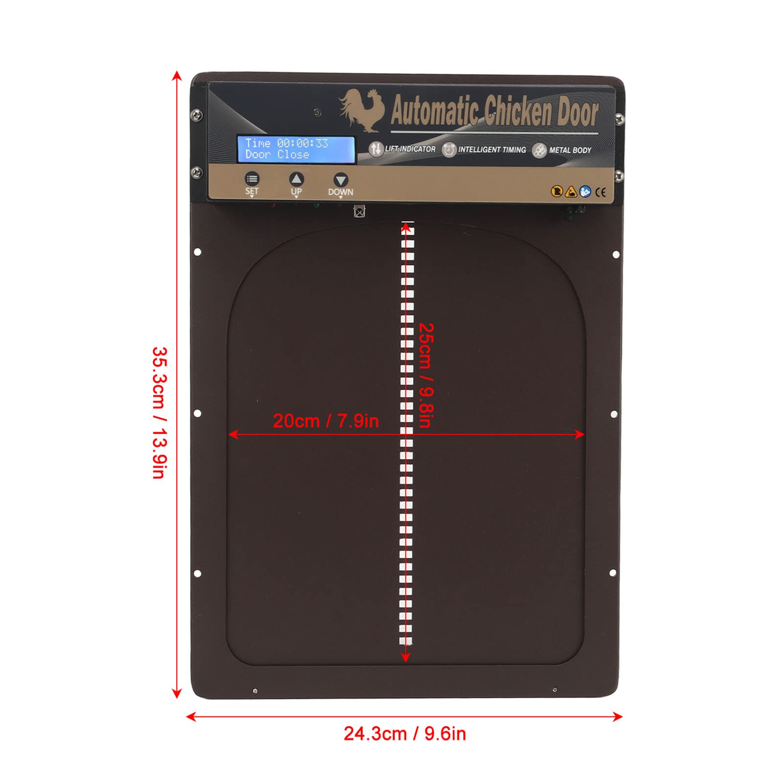 Porta automatica per pollaio 3 in 1, apriporta automatico per pollaio con sensore di luce e timer, telecomando, porta elettrica per pollaio, porta in metallo per pollaio per polli, anatre, oche (UK)
