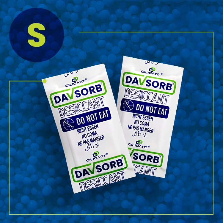Image of DAVSORB Dehumidifier Room Moisture Absorber, Pack of 40-5gm Small Size Sachets (40x5=200gm) for Home, Washrooms, Wardrobes, Storage Areas & Shoe Racks; Fights Excess Moisture & Prevents Moulds