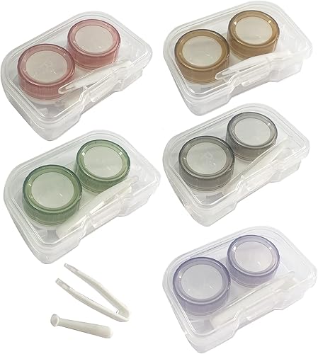 Fundas para lentes de contacto, colorido soporte para lentes de contacto, estuche de contacto transparente, mini lente de contacto portátil para