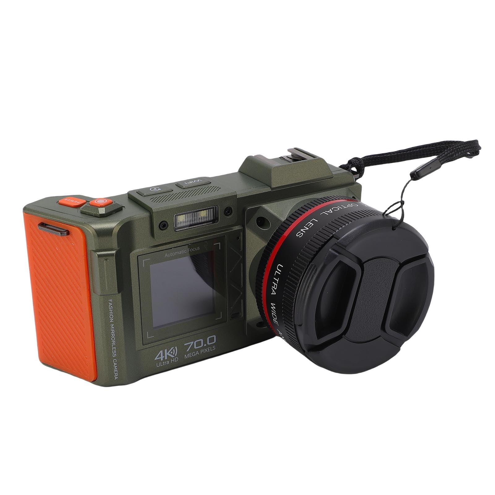 DSLR Camera, 70MP 4K 50X Zoom Auto Focus Wide Angle F1.8 Digital Camera with Double Screen Flash for Travel, Equipped with WiFi, 50X Digital Zoom (