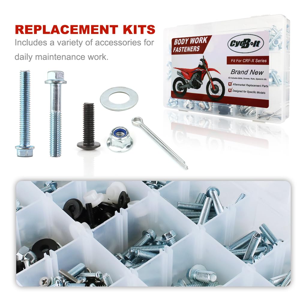 250-Piece Bolt & Fastener Kit For Kawasaki KDX Off-Road Bikes (KDX50/80/125/200/220/250)