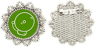 Alarm Sound Class End Knock Silver Flower Brooch Hook Pin Breastpin