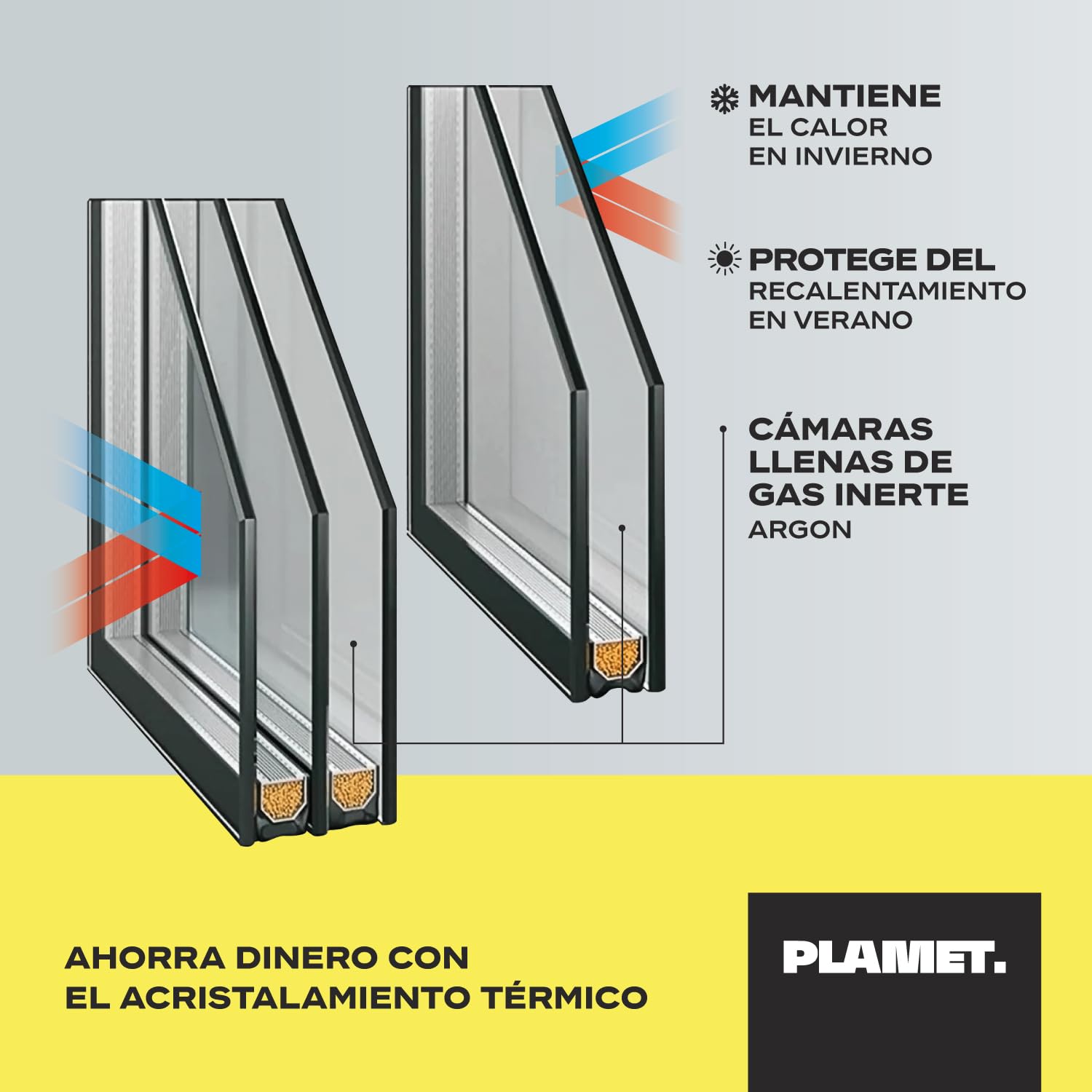 Ventana de PVC - Ventana de Plástico - Resistente a las Influencias Ambientales - Protección Contra Robo - Aislamiento Contra Ruido, Viento - Roble Dorado - 800x500cm - 4-16ar-4i