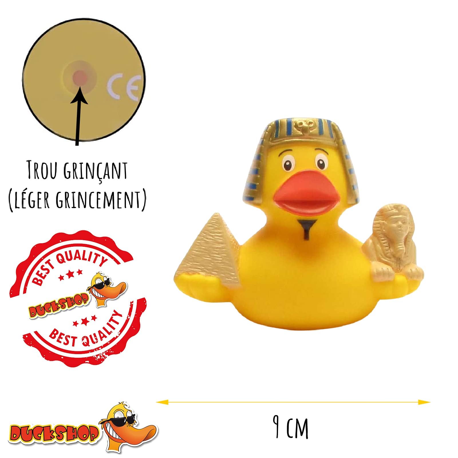 Canard De Bain Couineur France - 7,5 Cm, Jaune, En Vinyle - Avec Porte-clés Inclus - Cadeau Amusant Pour Collectionneurs