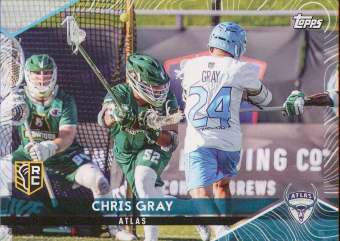 2022 Topps Premier Lacrosse League #122 Chris Gray Atlas Rookie Lacrosse Card - GotBaseballCards