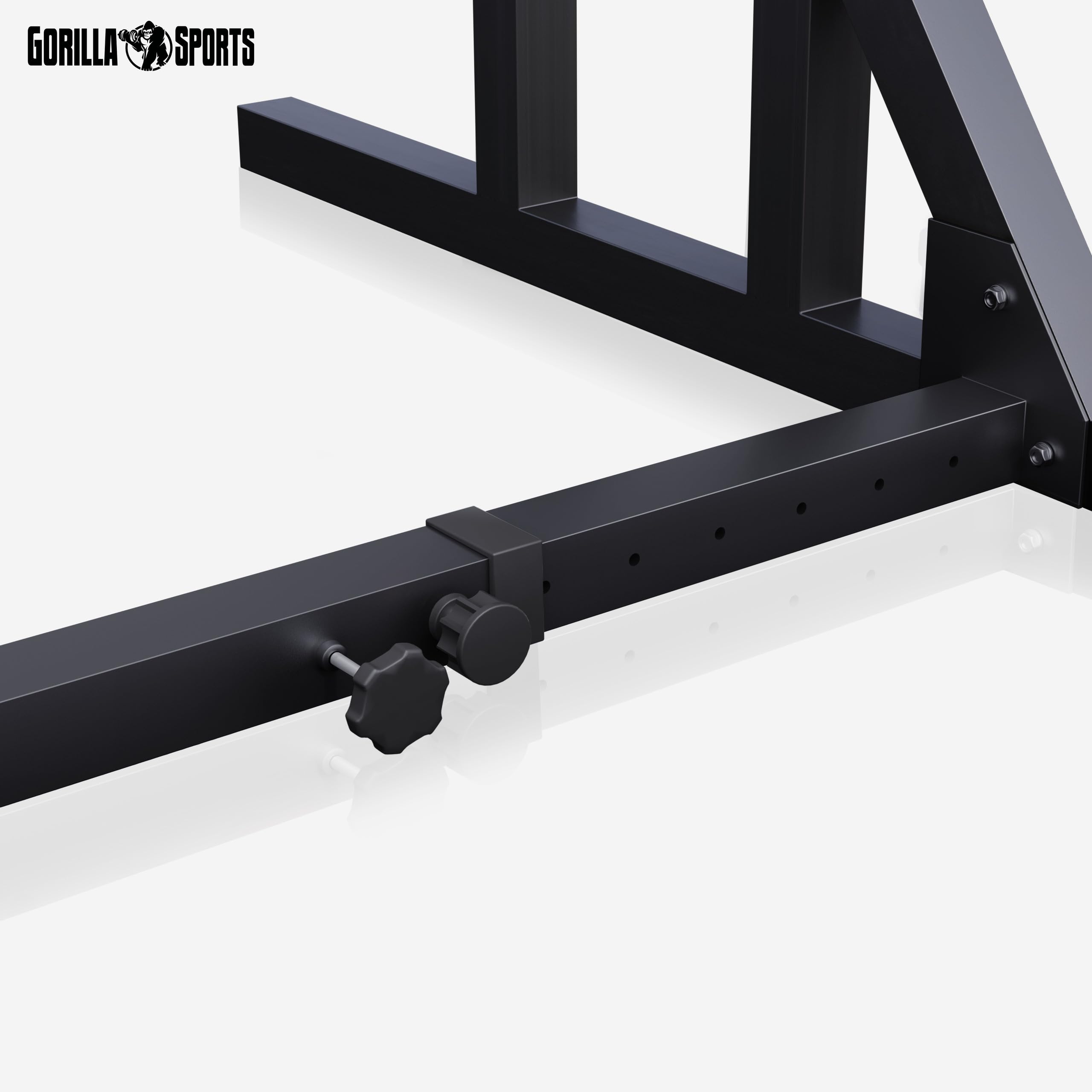 GORILLA SPORTS® Rack da Squat - Regolabile in Larghezza e Altezza, con Maniglie per Immersione, Carico Massimo a 300 kg - Bilanciere, Supporti, Allenamento