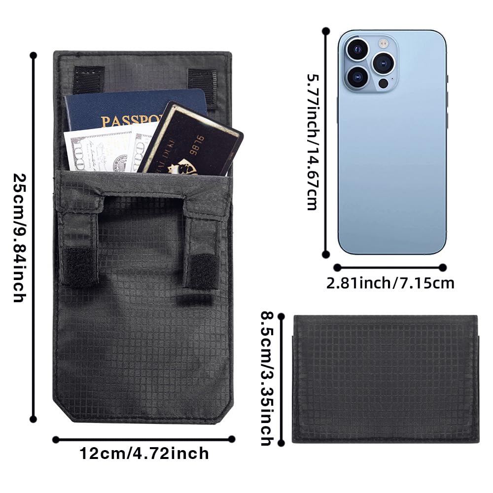 Brionly Hidden Reise Taschen Organizer Tasche Für Passport, Kreditkarten, Smartphone, Münzen, Geld (Schwarz)