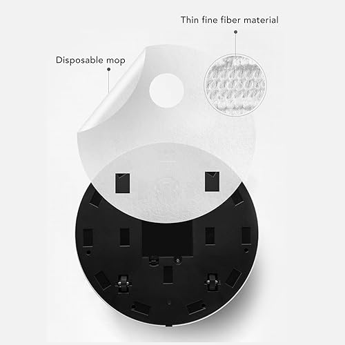 Miniatura 2 de Robot de barrido inteligente, robot aspirador, filtro desmontable silencioso con trapeadores para suelo duro (blanco)
